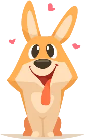 Beneficios del Barf, perro alegre con corazones
